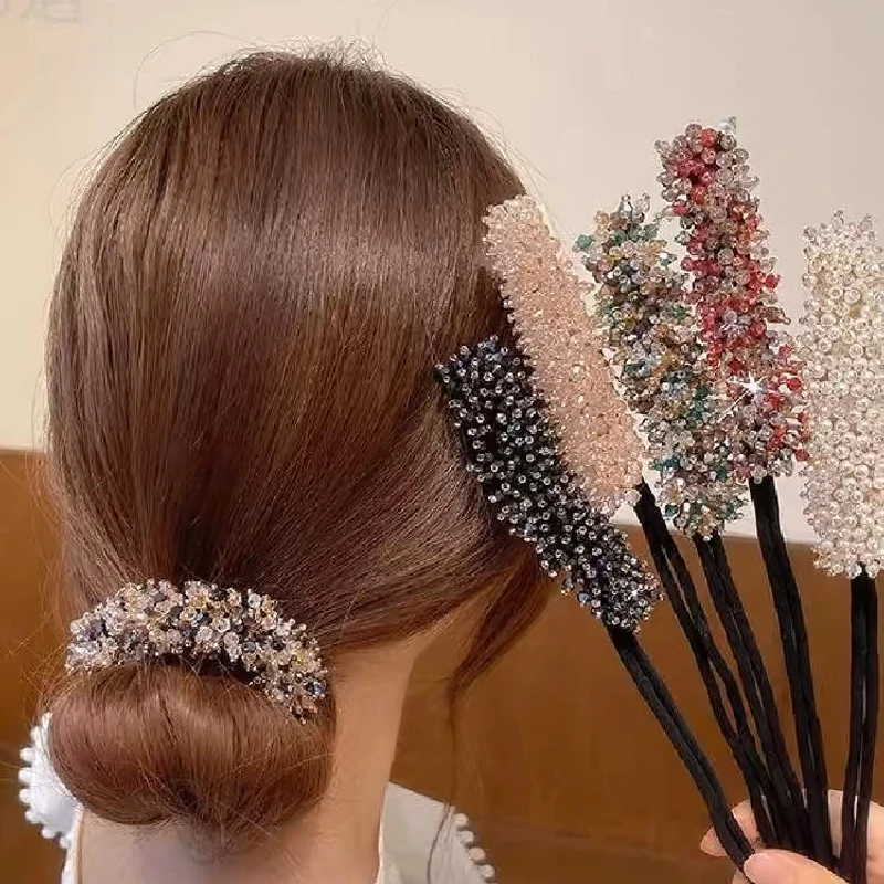 盘发棒神器水晶造型女头发水晶蓬松发饰发量少卷发发夹头绳
