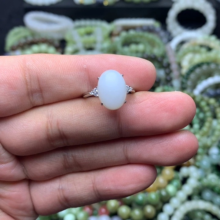 和田玉未镶嵌戒指天然老料和田玉戒指