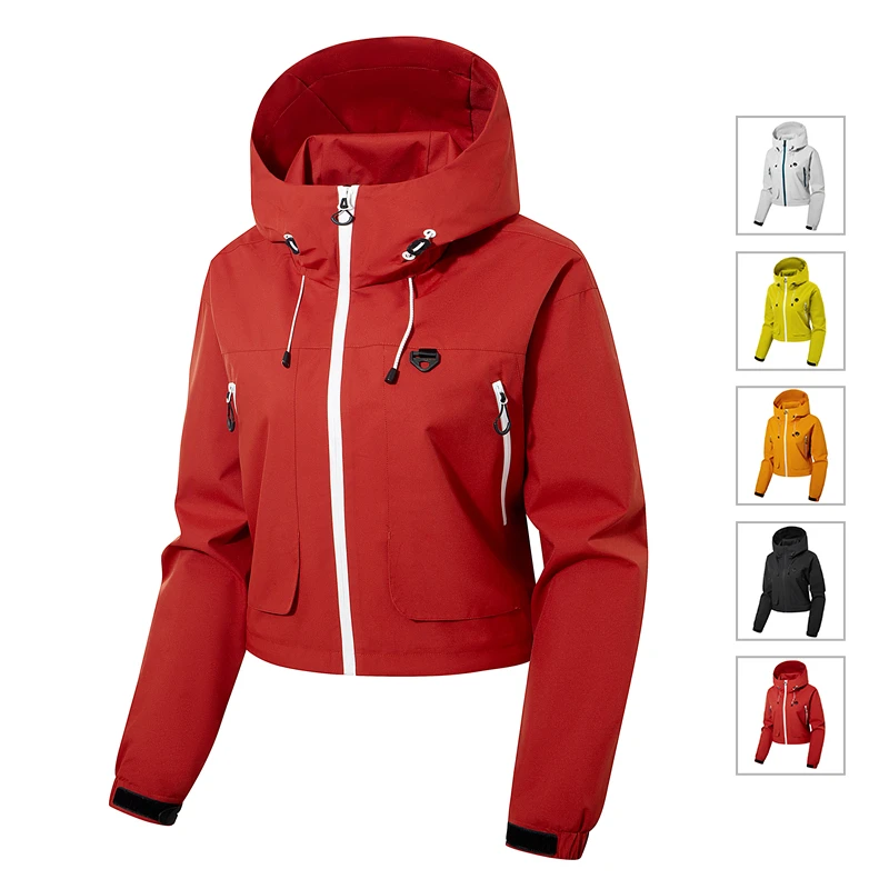 春季新款连帽夹克春秋防风户外男女高腰外套男女款情侣冲锋衣休闲