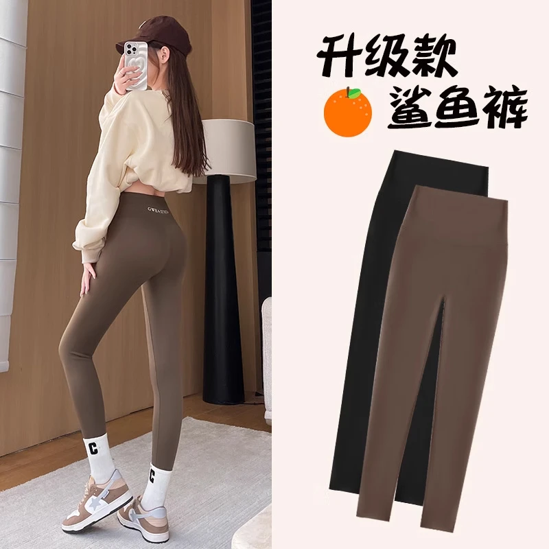 瑜伽塑形裤女2025新款显瘦高腰春季外穿紧身提臀收腹鲨鱼打底裤