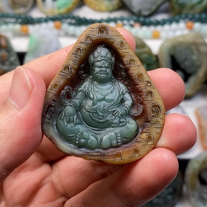 闲***散定制翡翠未镶嵌半成品毛胚雕刻定制