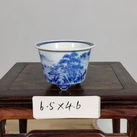 手工坯手绘青花釉下五彩