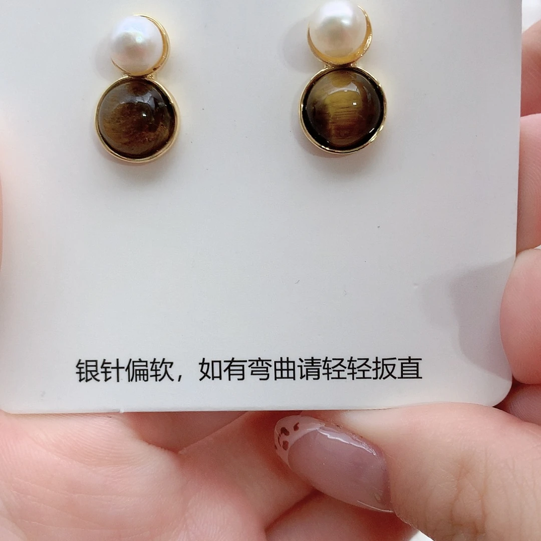 耳饰淡水珍珠银S925镶嵌