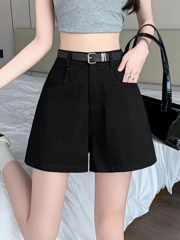 8911高腰短裤韩系通勤卡其短裤百搭夏季地雷系慵懒风