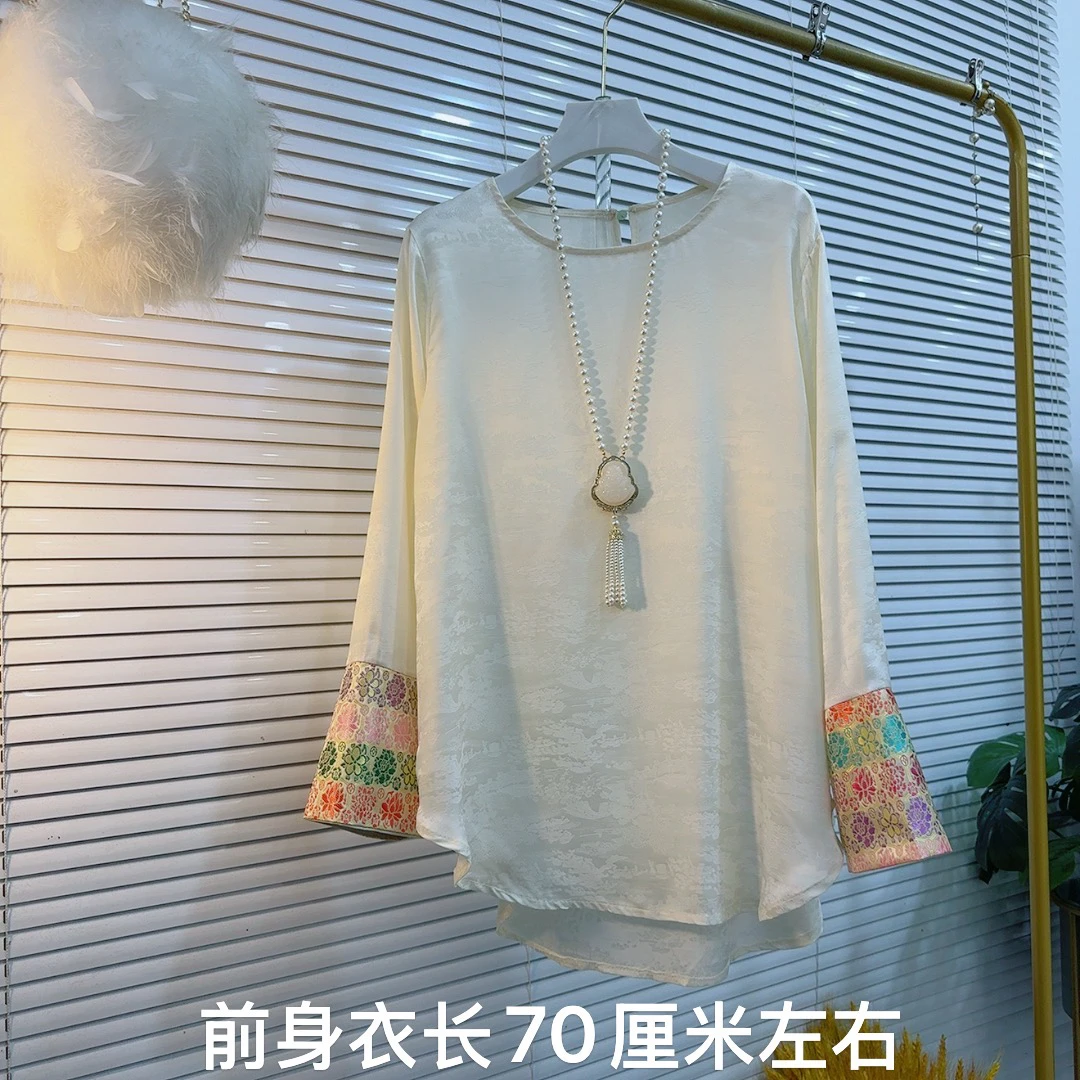 胖美人2025时尚新款新中式复古打底衫百搭轻奢减龄宽松精品款