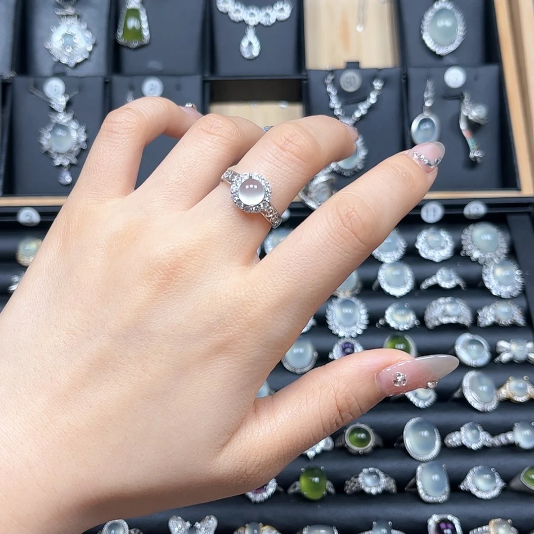 【闪购商品】岫玉戒指银S925镶嵌:*岫玉