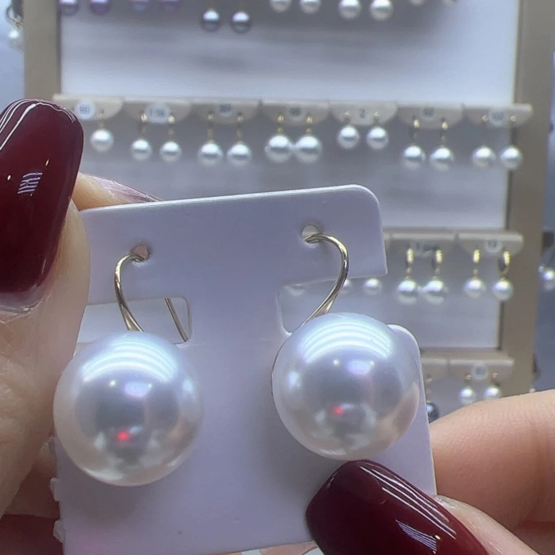 淡水珍珠耳饰18K金镶嵌