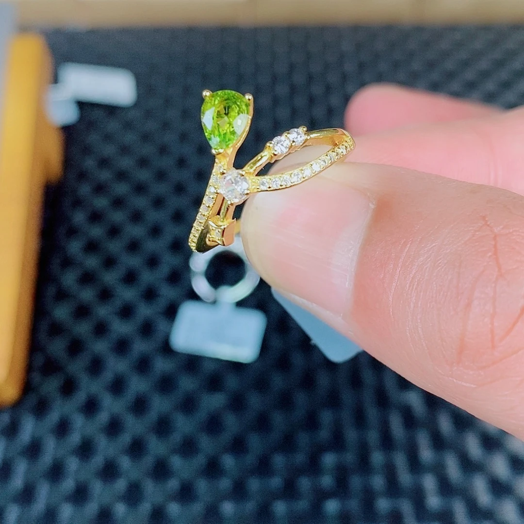 戒指碧玺银S925镶嵌