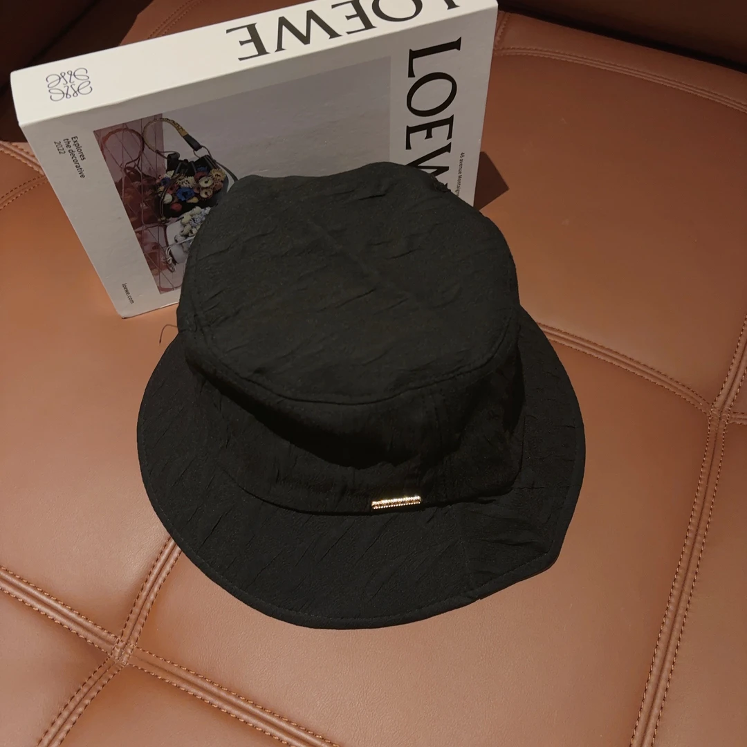 豆豆【夏日必搭】时尚百搭显脸小渔夫帽女D0136黑色简约盆帽