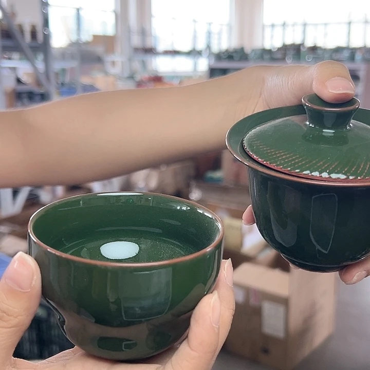 龙泉云间青瓷小米茶器