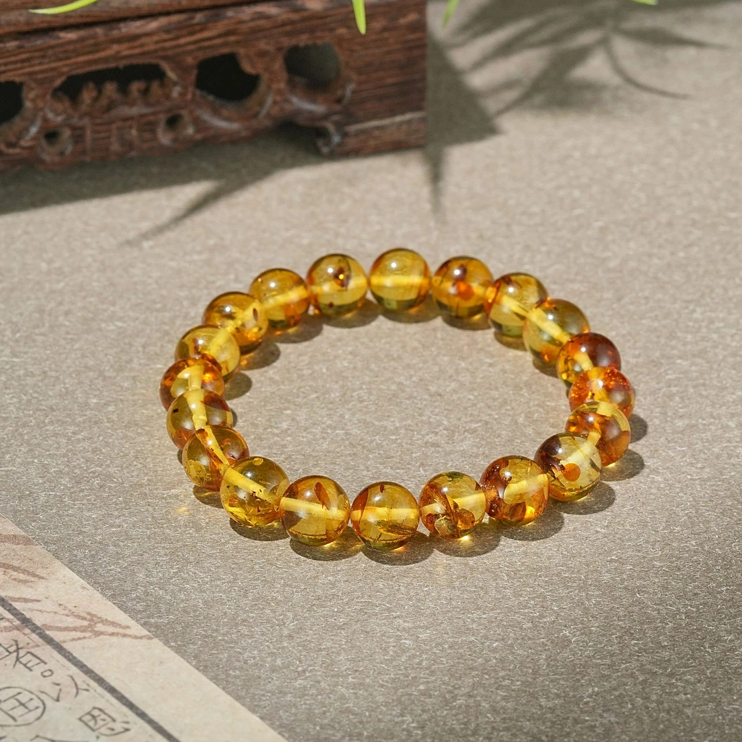 天然花珀圆珠手串8mm YC0420214