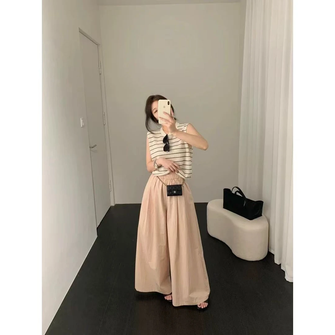 2006韩标工作室！夏日很百搭的高腰阔腿裤