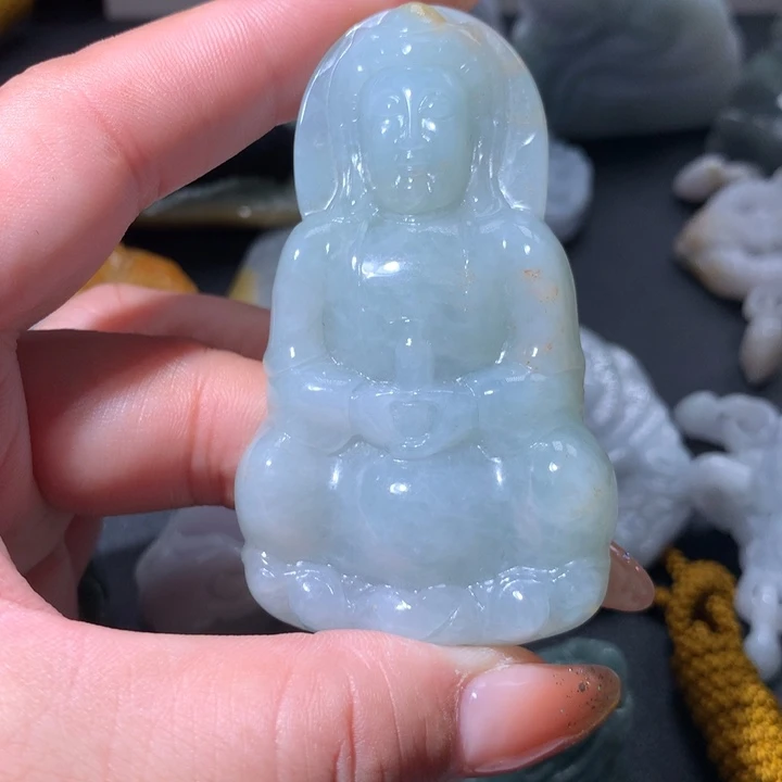 翡翠未镶嵌颈饰保真天然A货翡翠