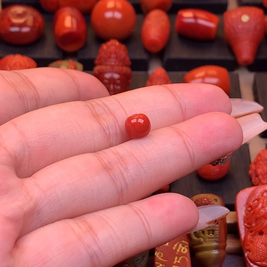 南红玛瑙未镶嵌川料原矿老型单珠6.8mm