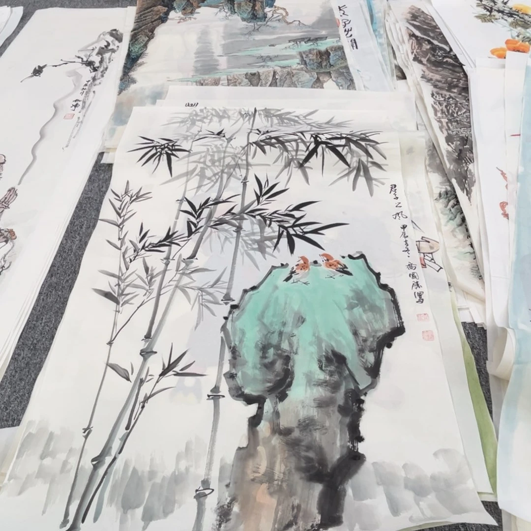 国画星**班竹子绘画作品