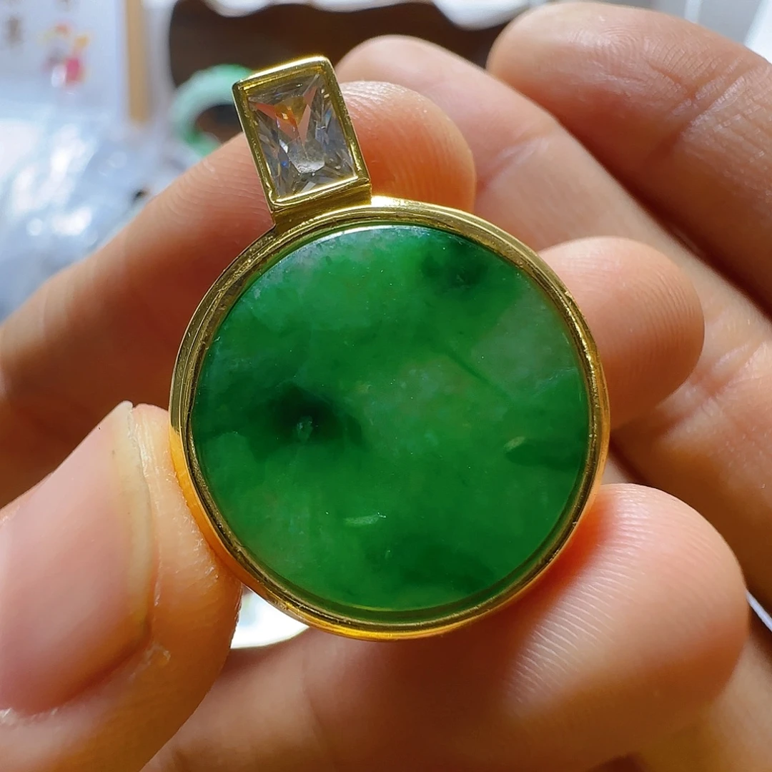 翡翠银S925镶嵌颈饰翡翠660