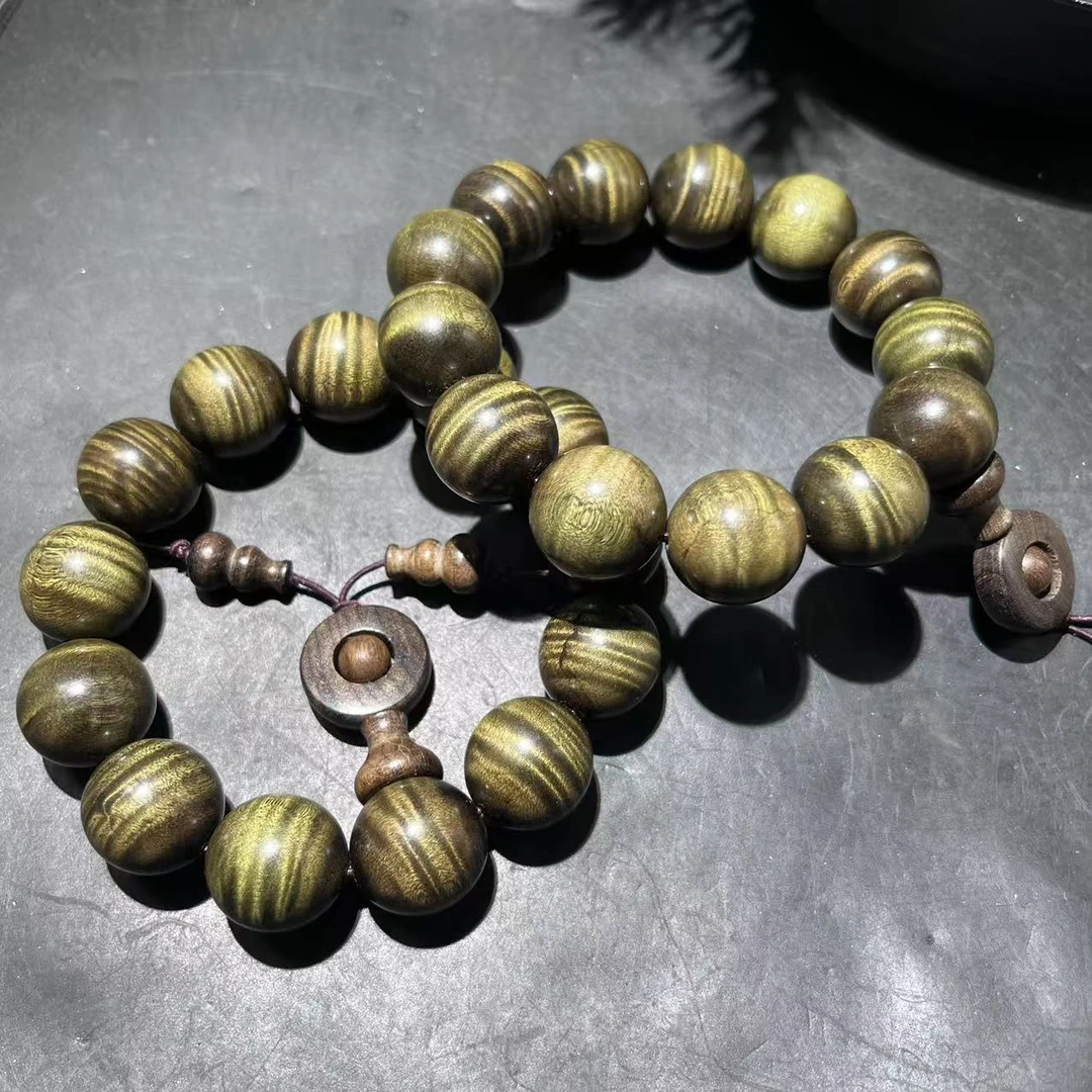 【玉经纶】-32771/Q46-金丝楠手串-多样性发其一/18MM/约13颗