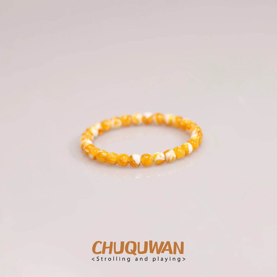 手链 CHUQUWAN/金瓷白溶洞妖孽手串 7Mm
