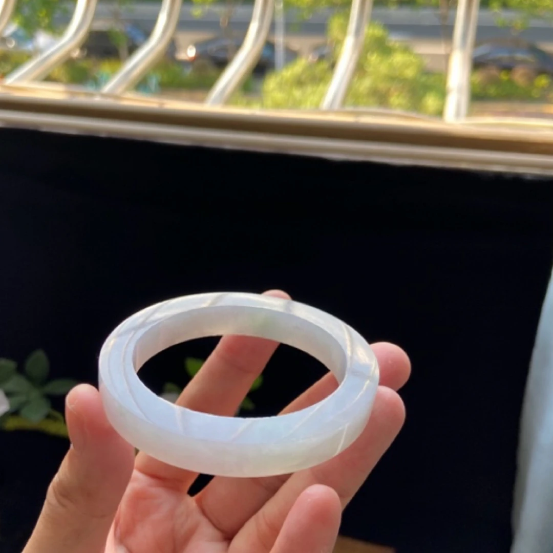 镯琪天然翡翠手镯冰紫定制