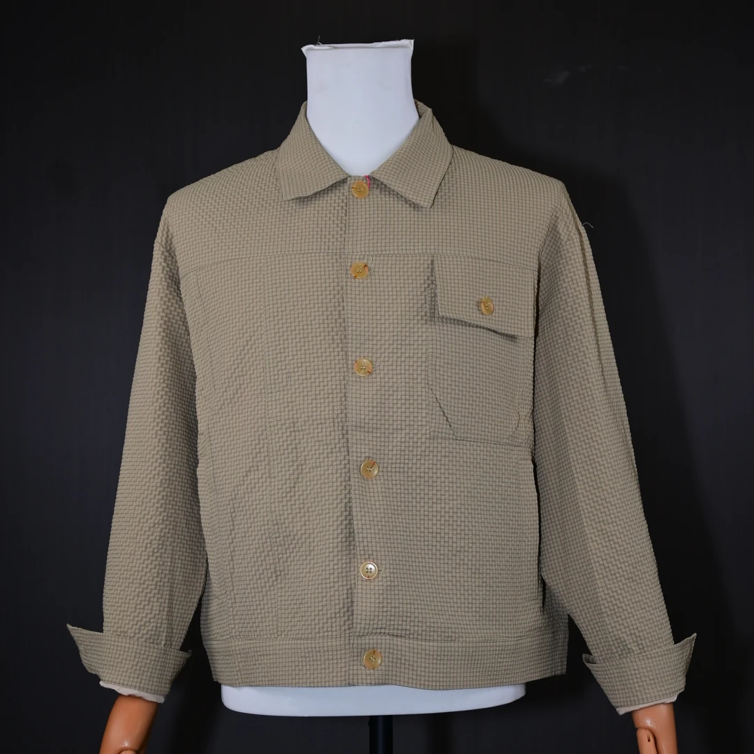 2531-纯色休闲宽松版外套夹克男士春秋薄款