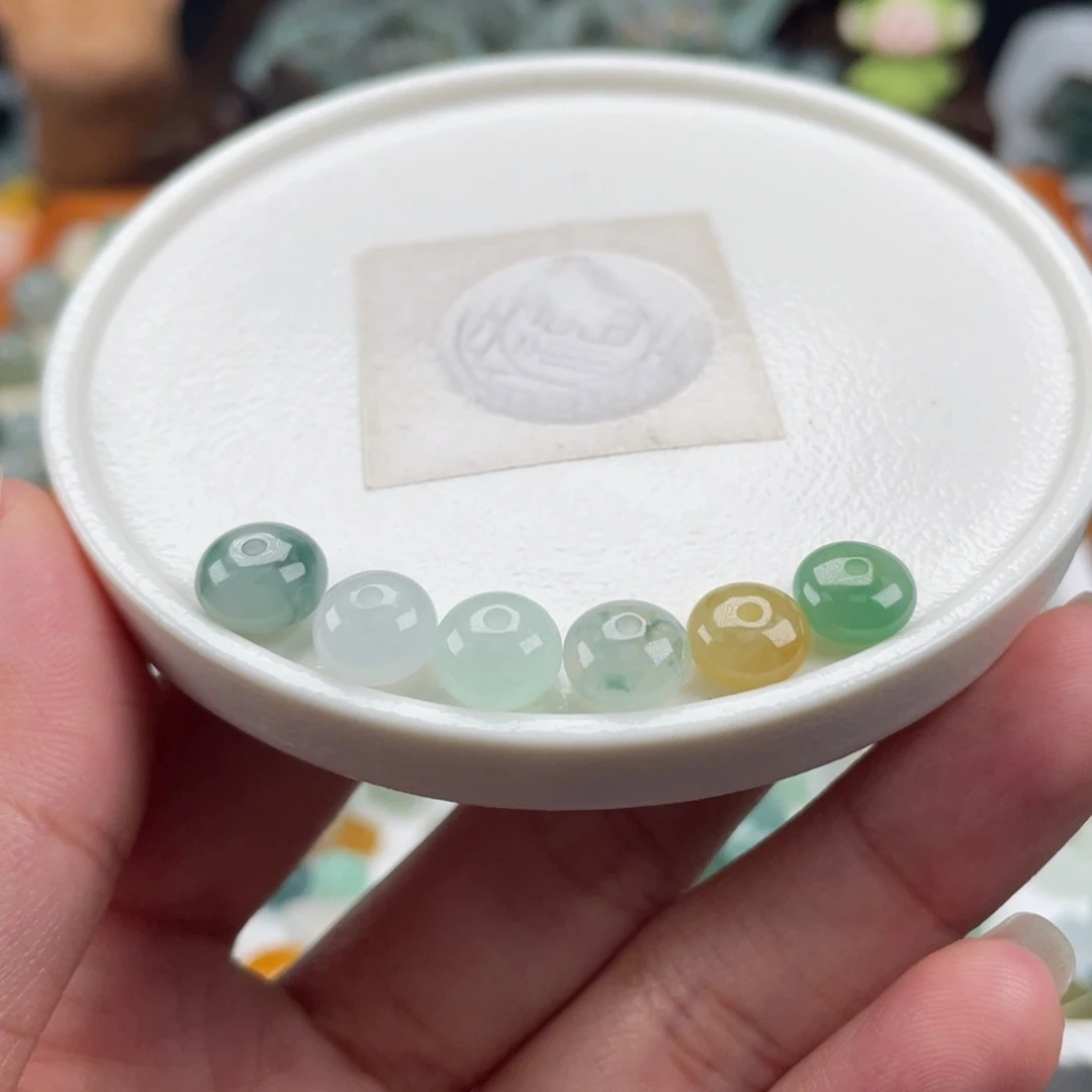 翡翠散珠y***n天然缅甸翡翠a货6颗