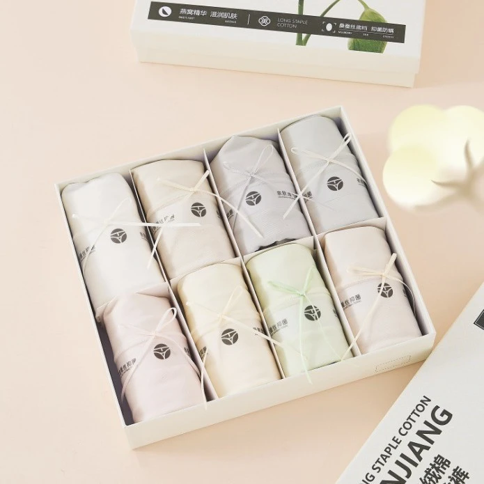 羽她国棉新疆长绒棉燕窝蚕丝裤桑蚕丝底档女士内裤礼盒装