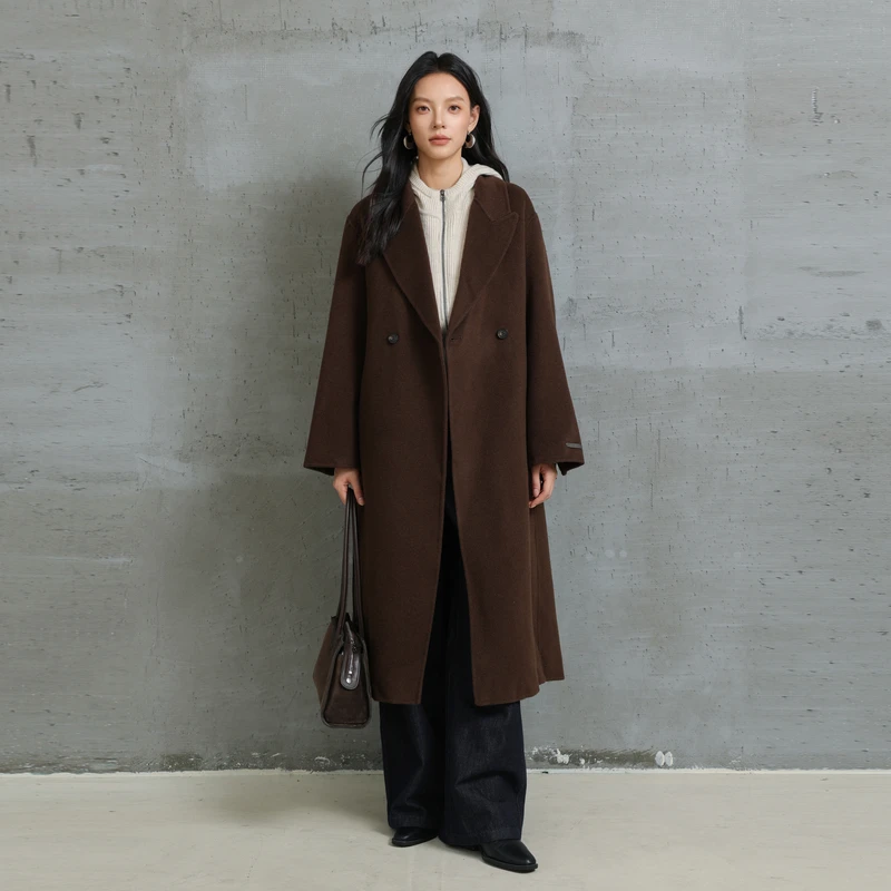 【秋冬上新】黑标BAIZHUO百着双面呢毛呢外套AZ44DY100