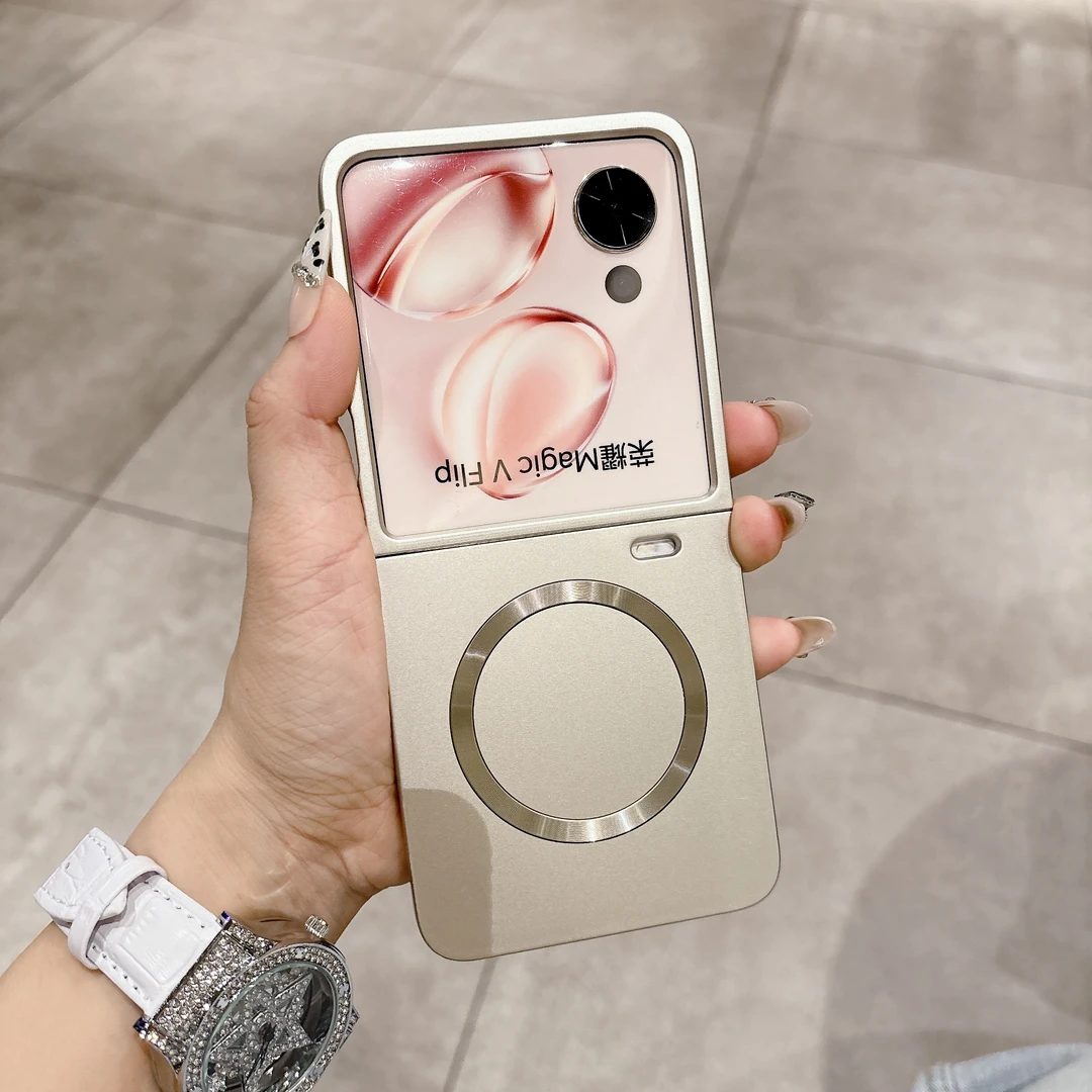 适用荣耀MagicV Flip折叠手机壳烤漆全包磁吸手机壳防摔磨砂壳