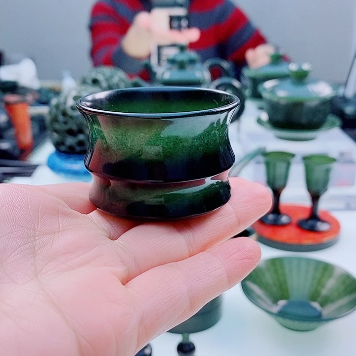 伟***迪和田玉（青玉）未镶嵌把件