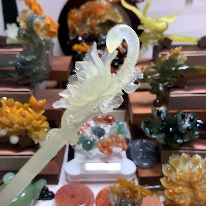 蛇纹石玉合金发饰