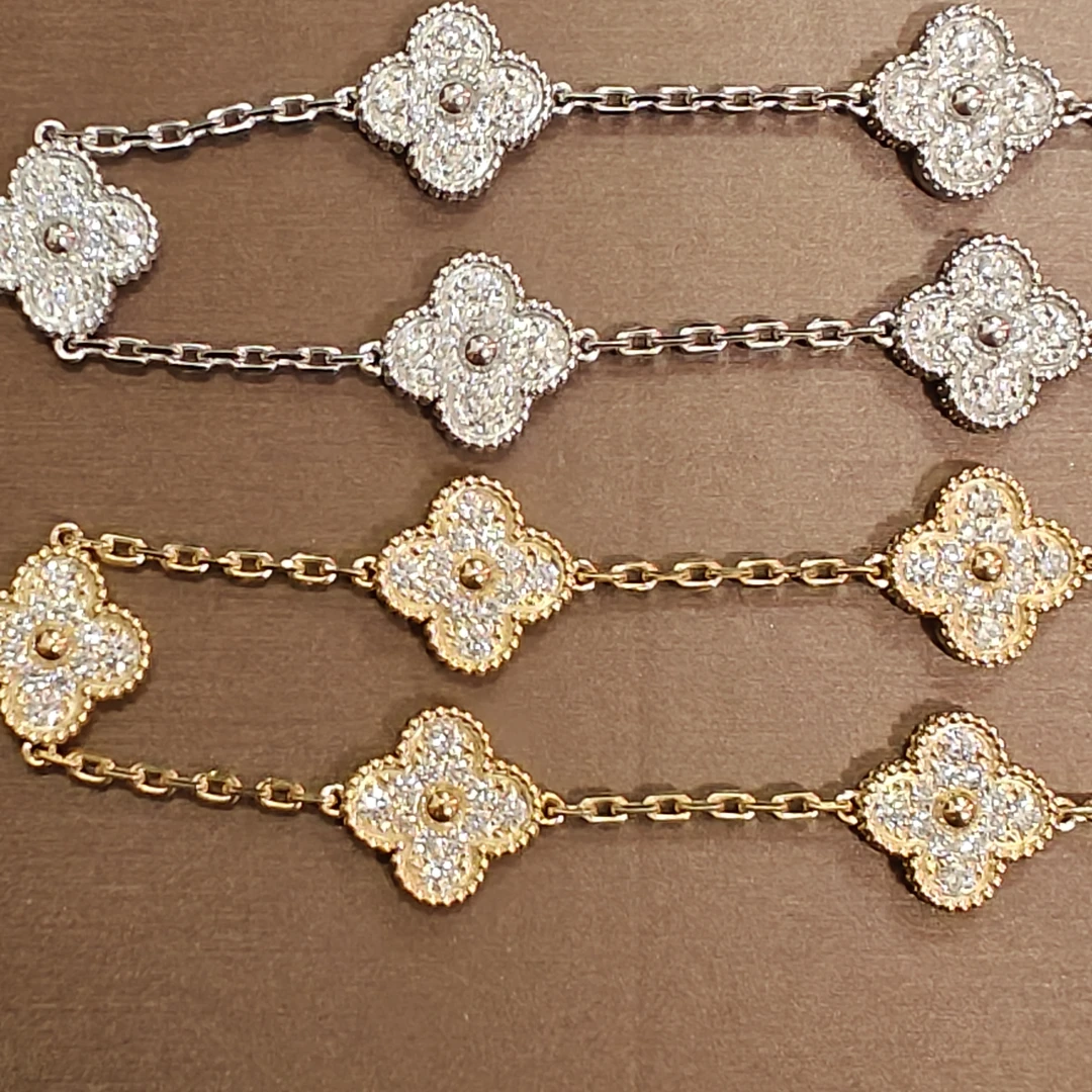 实验室培育钻石18k金培育满钻五花手链约14.5克左右