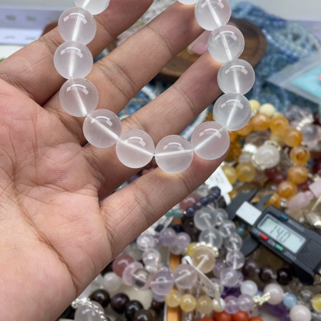 银S925镶嵌手链烟晶