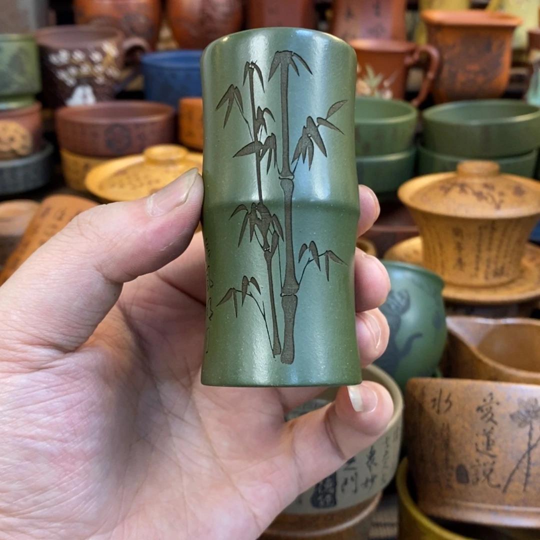 紫砂杯子宜兴全手工紫砂杯