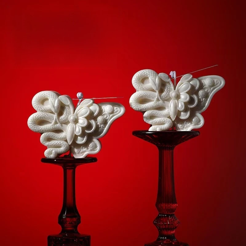 【极光意象】立体蝴蝶蛇蜡烛香薰手工蜡居家装饰蜡烛手工diy香薰