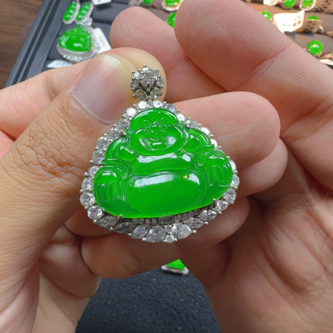 翡翠银S925镶嵌颈饰