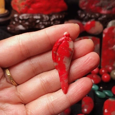 我***己昌化鸡血石昌化鸡血石玉石挂件
