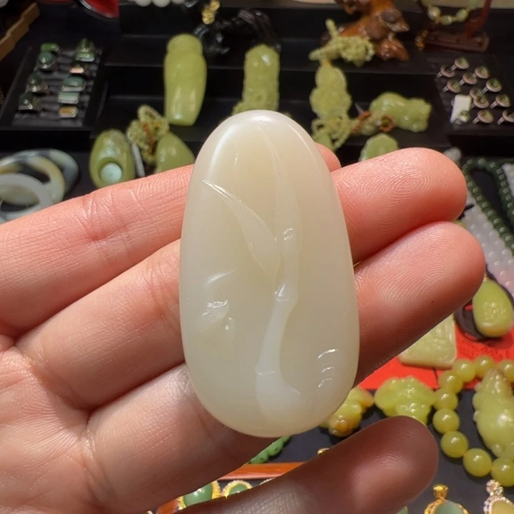 和田玉颈饰未镶嵌米达竹节