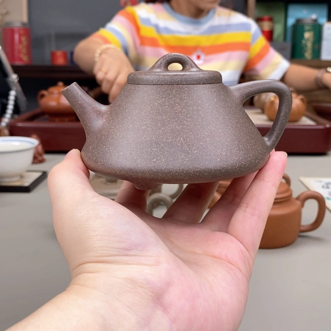 茶壶紫砂天茶星老段泥半手子冶石瓢200cc