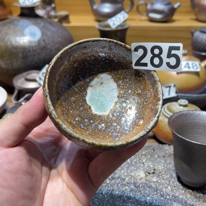 手工制作柴烧茶杯瑕285