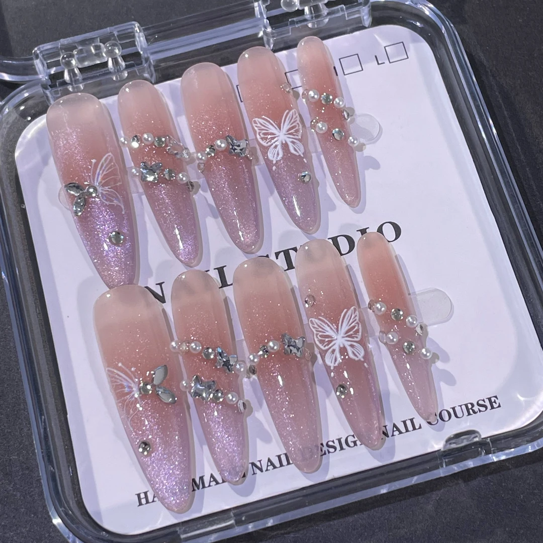 【直播点菜链接】穿戴甲美甲春日设计纯欲猫眼INS风暗黑系