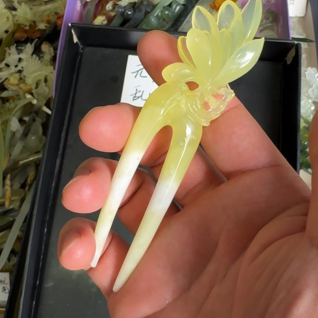 岫玉发饰未镶嵌明君玉簪就是好看