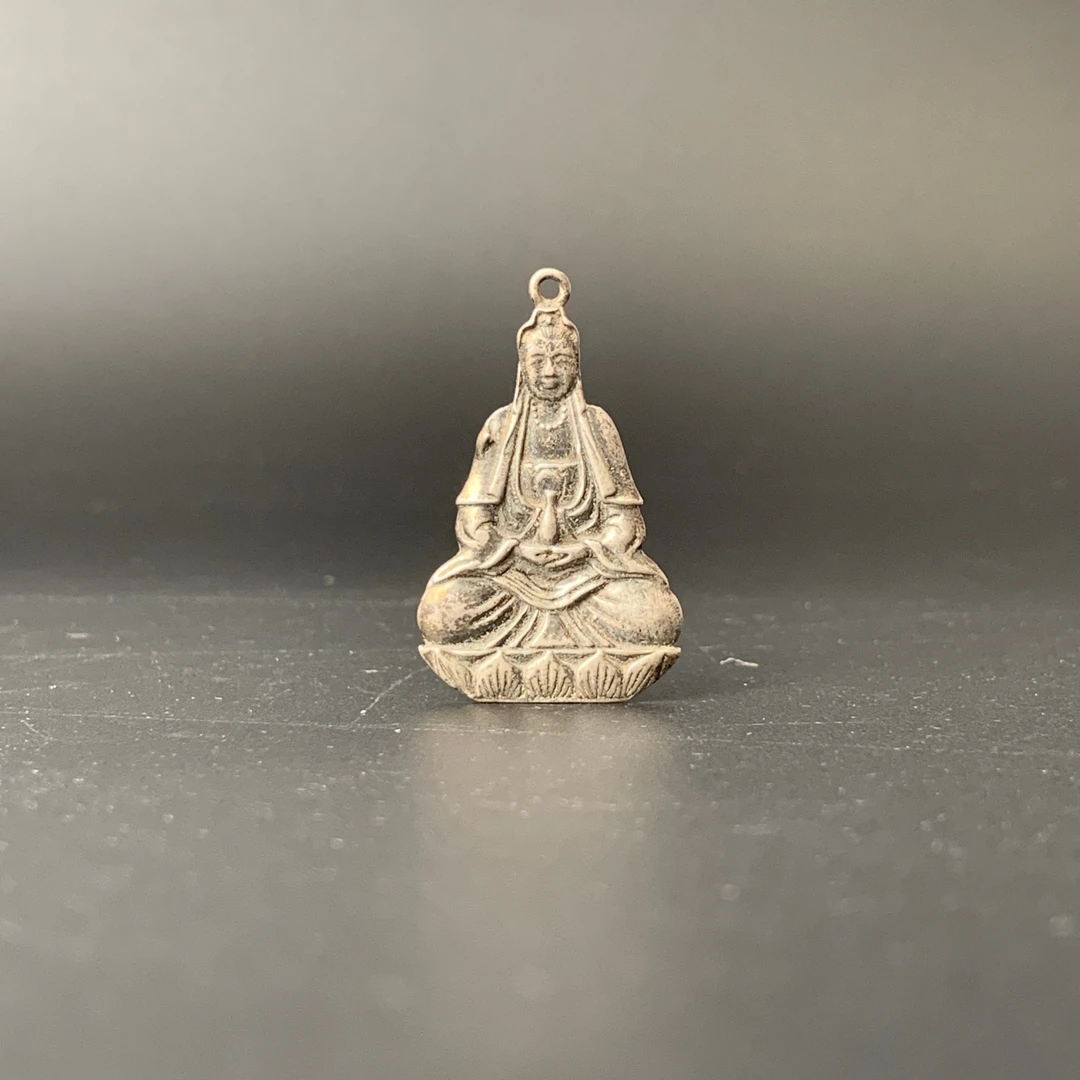 清代·观音菩萨坐像挂牌（银）40.6mm 9gYYB25YYB0828024