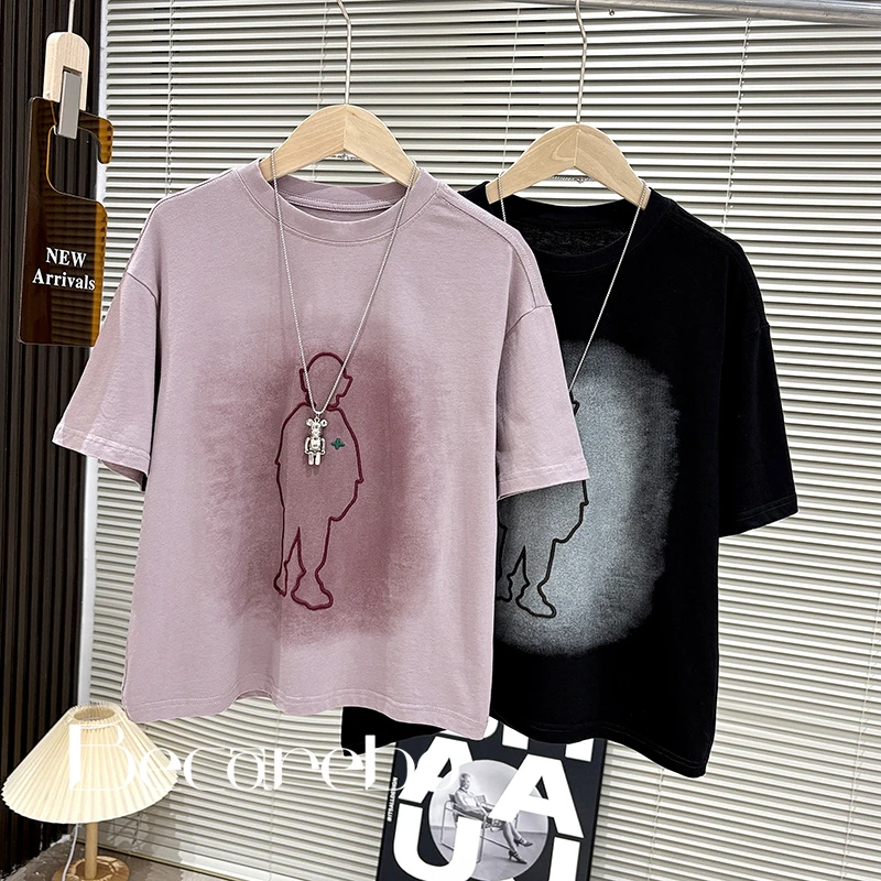 130-180【淏妈原创】青少年2025中大童短袖t恤男童夏装上衣儿童潮牌