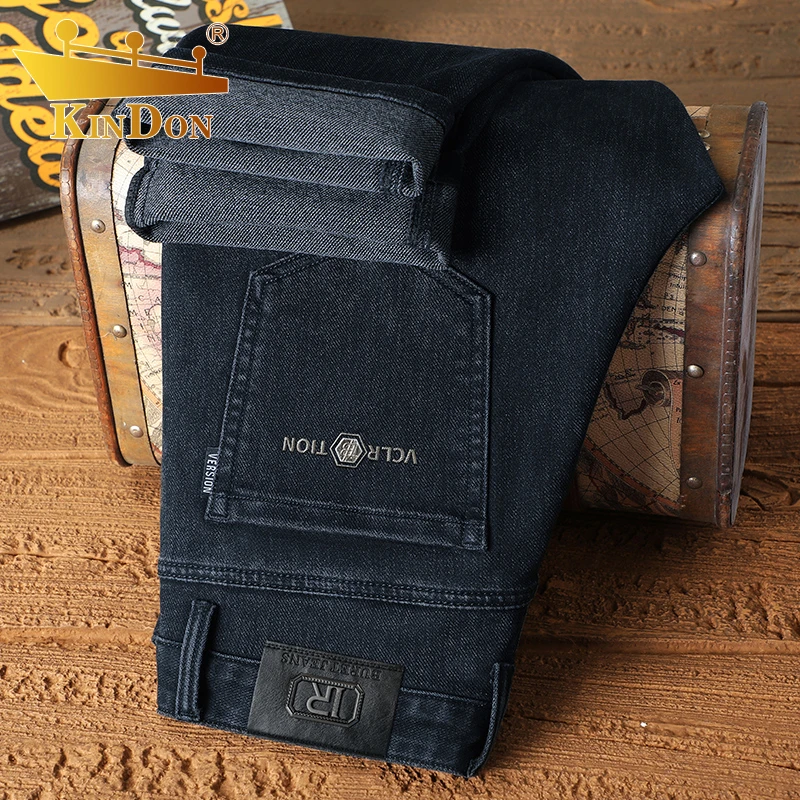 金盾秋季2025新款牛仔裤商务休闲牛仔裤直筒宽松弹力商务男士长裤