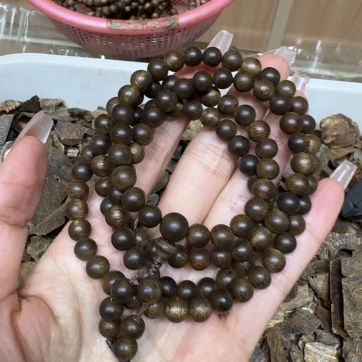 沉香手串绿棋沉浮发货一条