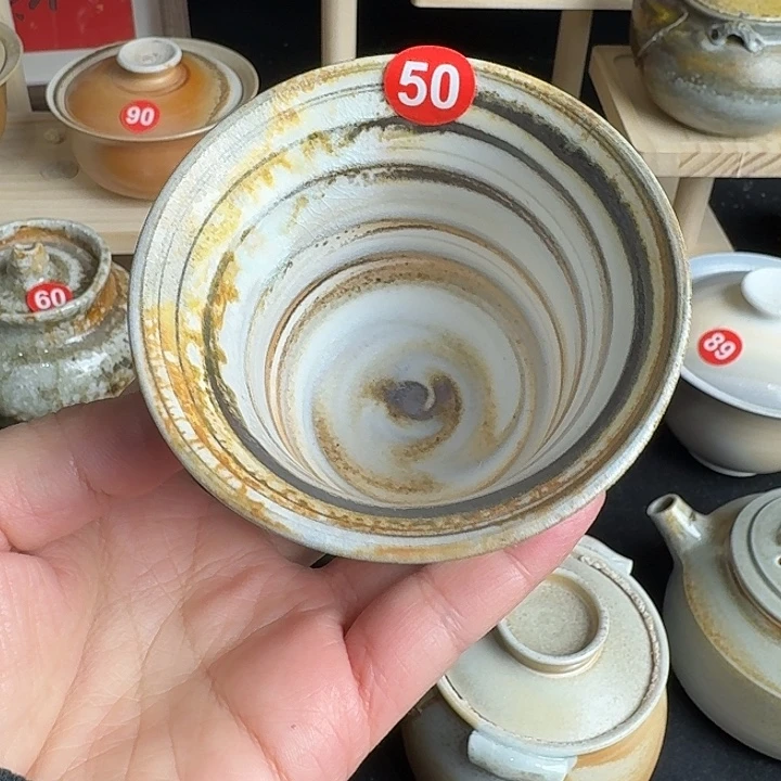 不***。纯手工柴烧绞胎主人杯