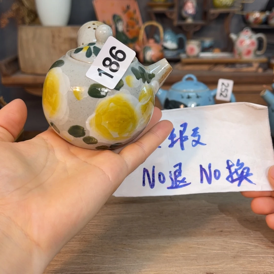壶素浅陶瓷手工手绘