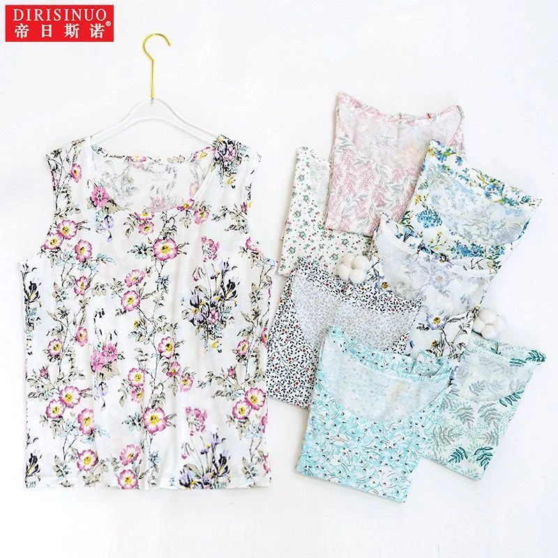 帝日斯诺中老年夏季纯棉宽松阿婆可外穿背心