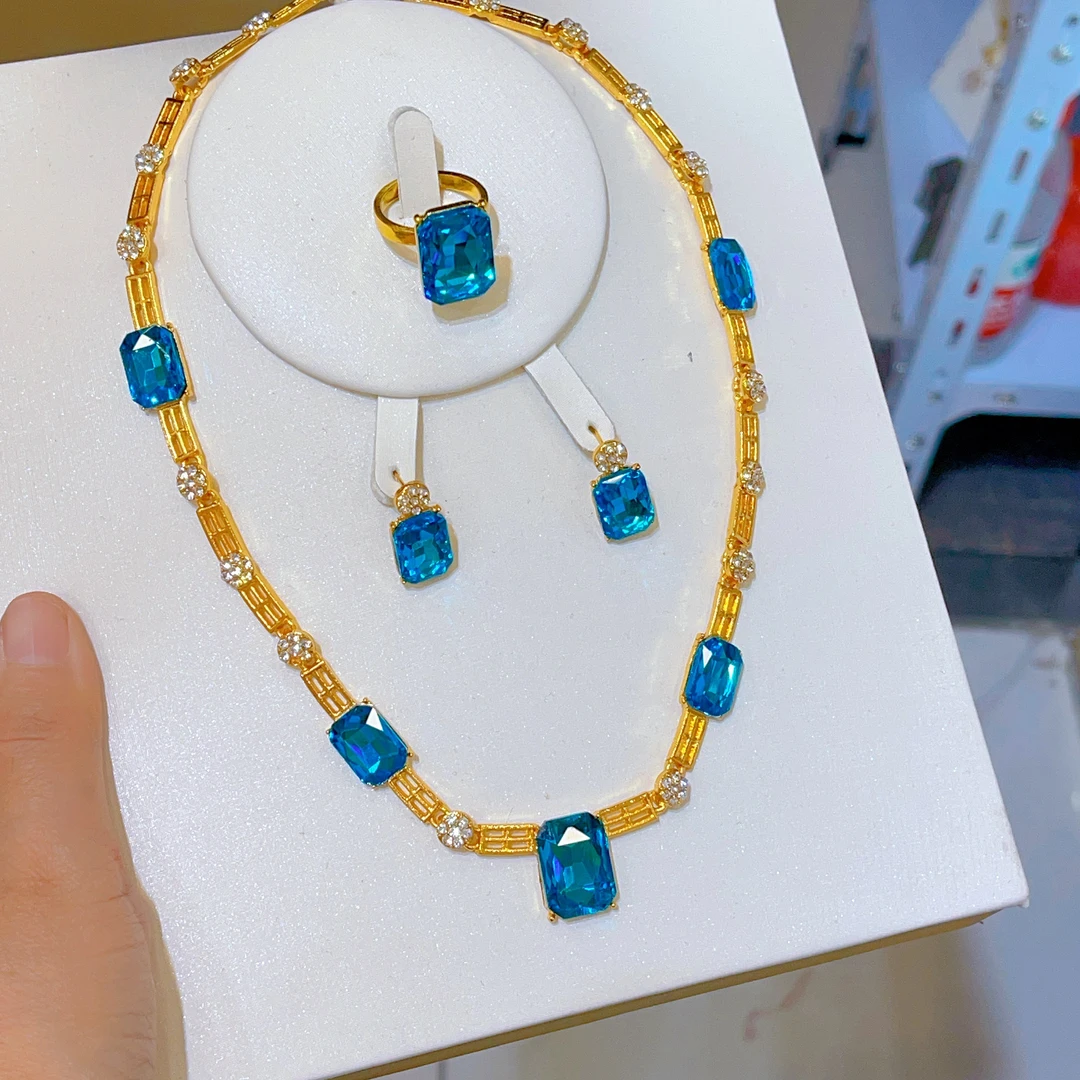 钛钢项链 632新款三件套首饰耳环项链戒指爆款白搭时尚