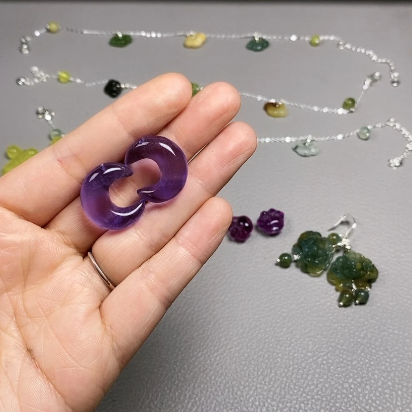 【闪购商品】挂件耳饰耳环项链未镶嵌萤石